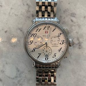 Michele Women’s round face watch with diamonds